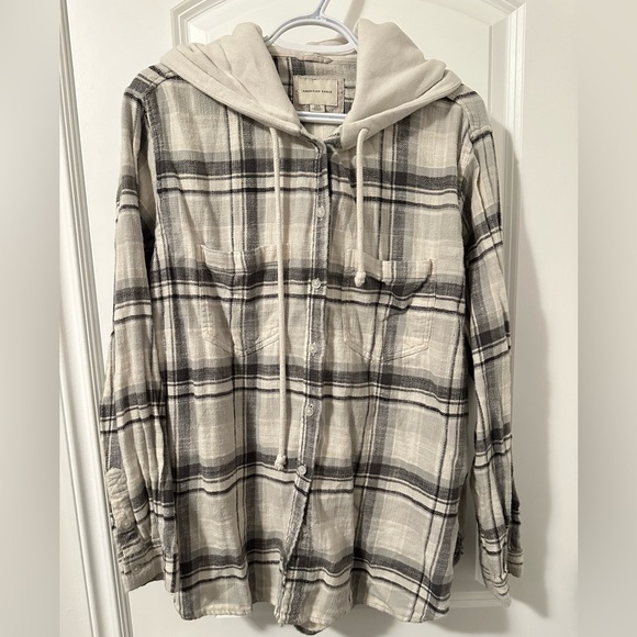 AE Cozy Cabin Oversized Hoodie Flannel, Women’s size L - Picture 6 of 7